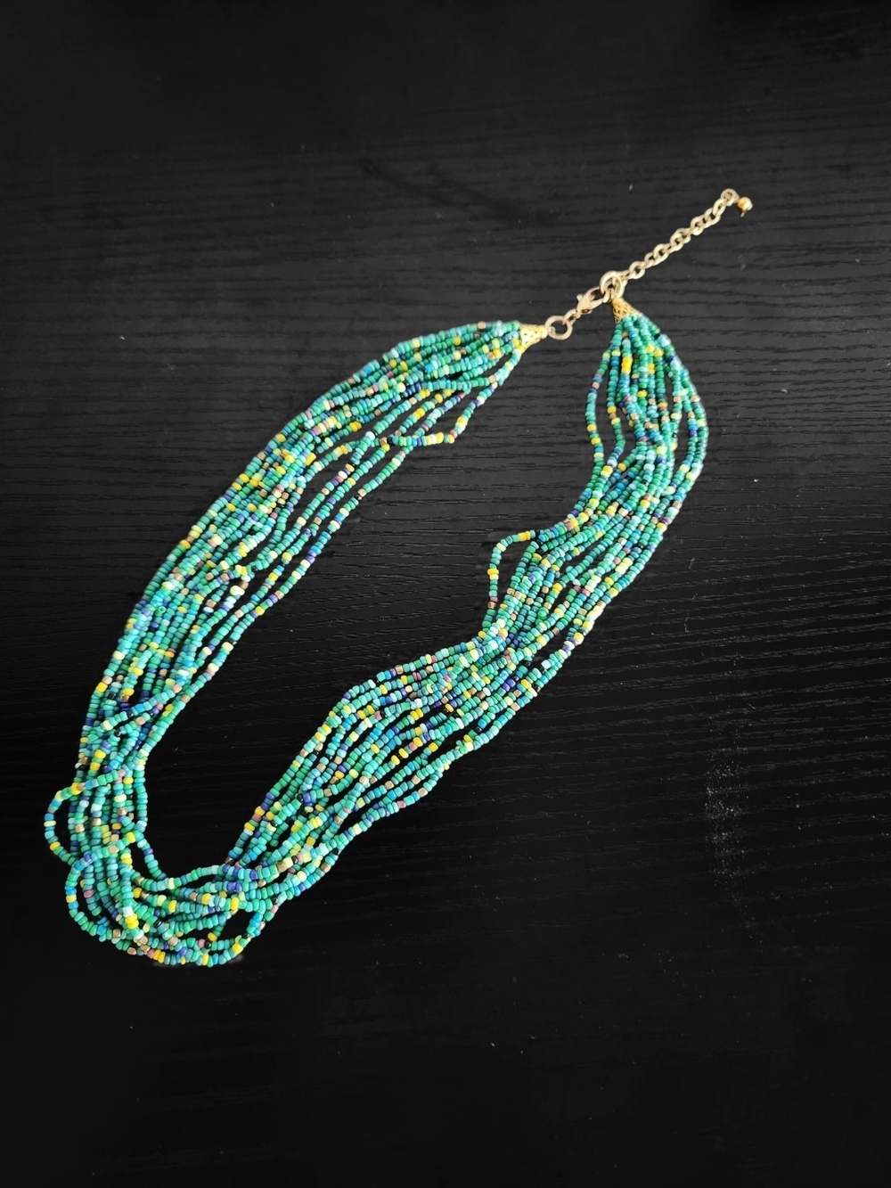 Unbranded Multistrand Turquoise/Multi Bead Necklace - Goldtone - Fashion Jewelry